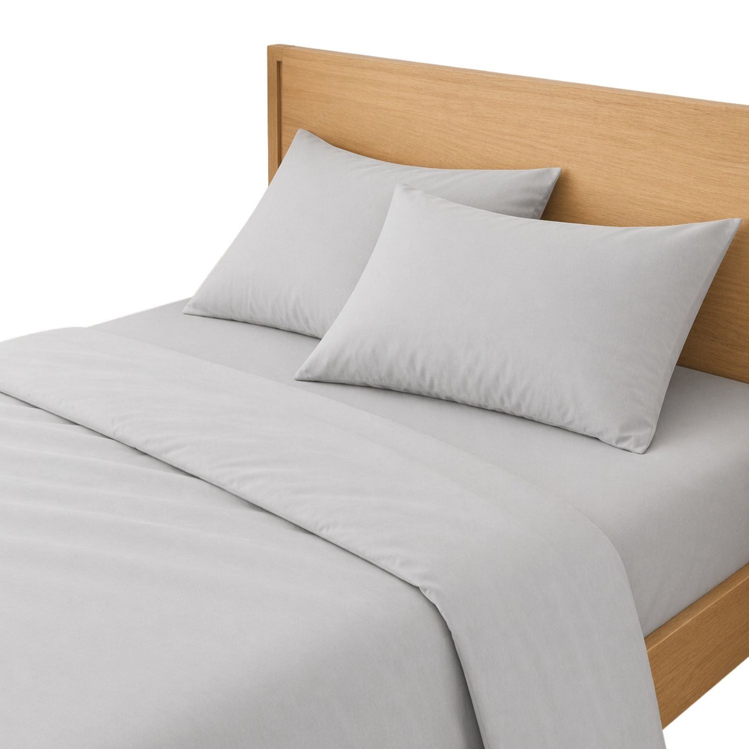 Juego de sábanas liso 100% Algodón Gris cama de 135cm Donegal Collections - 9