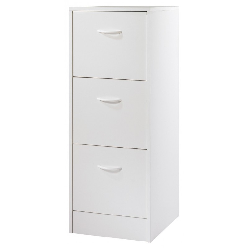 Classeur 3 tiroirs dossiers suspendus blanc Office H109cm - 2