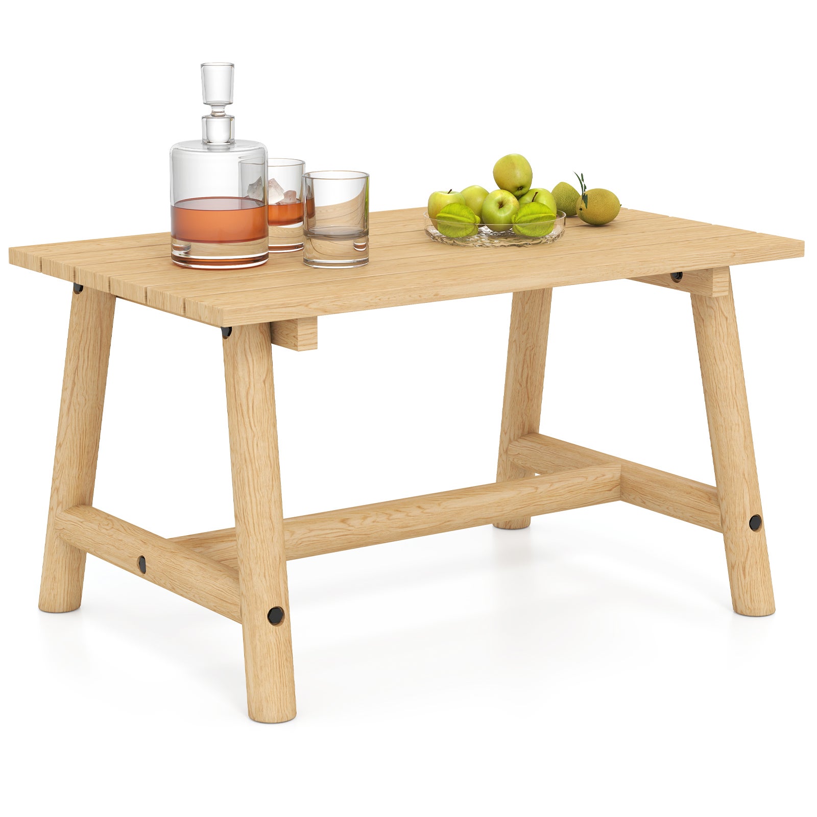 Table De Jardin En Bois Massif Pin Et Sapin - 90 X 55 X 50 Cm - Charge 125 Kg - Pour Terrasse, Balcon, Intérieur - 4