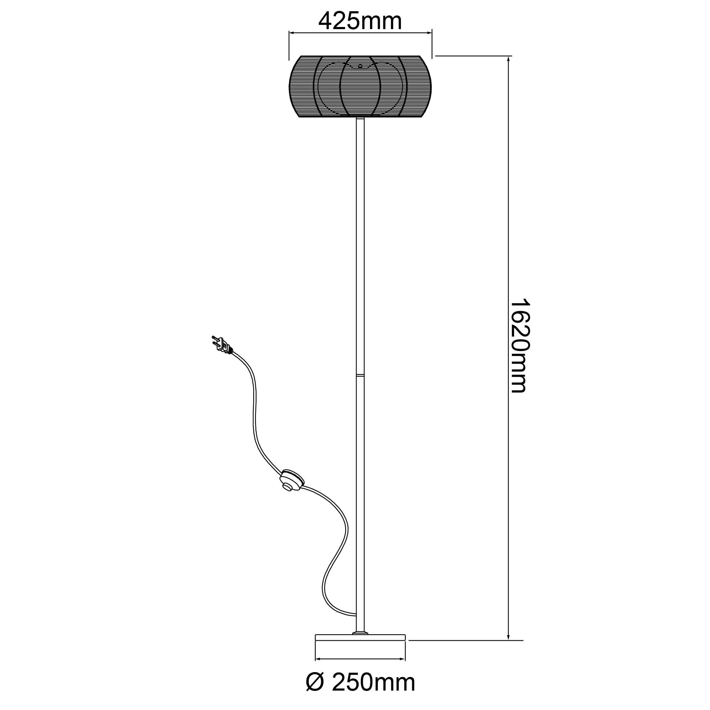 Lampa BRILLIANT, lampa sufitowa Woodrow 1-płomienna, jasnobrązowa, metal / bambus, 1x A60, E27, 60W, standardowe żarówki (brak w zestawie), A++. - 6