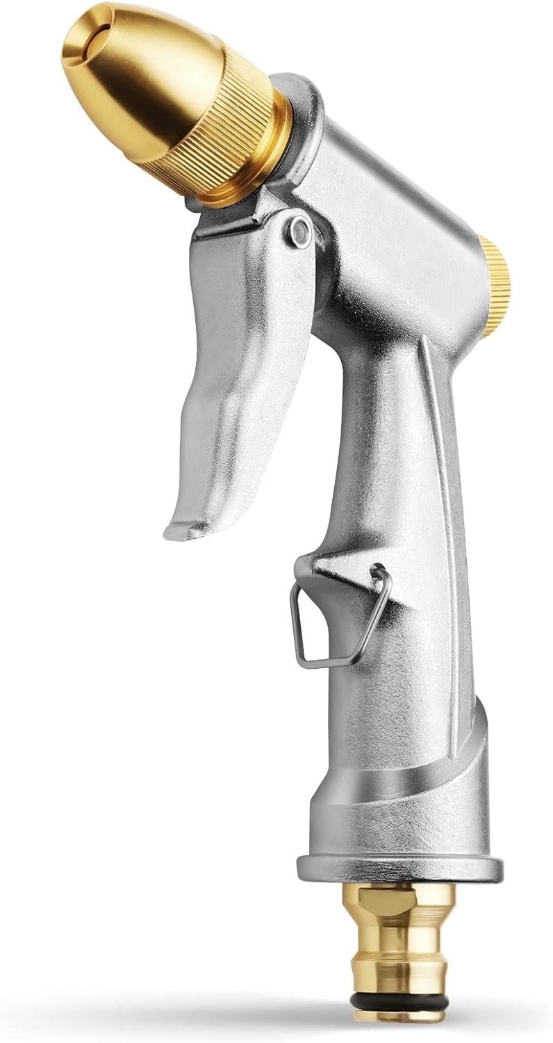 Pistolet Arrosage Métal ESOW Pistolet D Arrosage - D'Arrosage 100% Métal Lourd Le Jardin Lavage Voitures Structure Métallique Lance Tuyau Laiton Zinc Jardin Lavage Voiture Anti-fuite