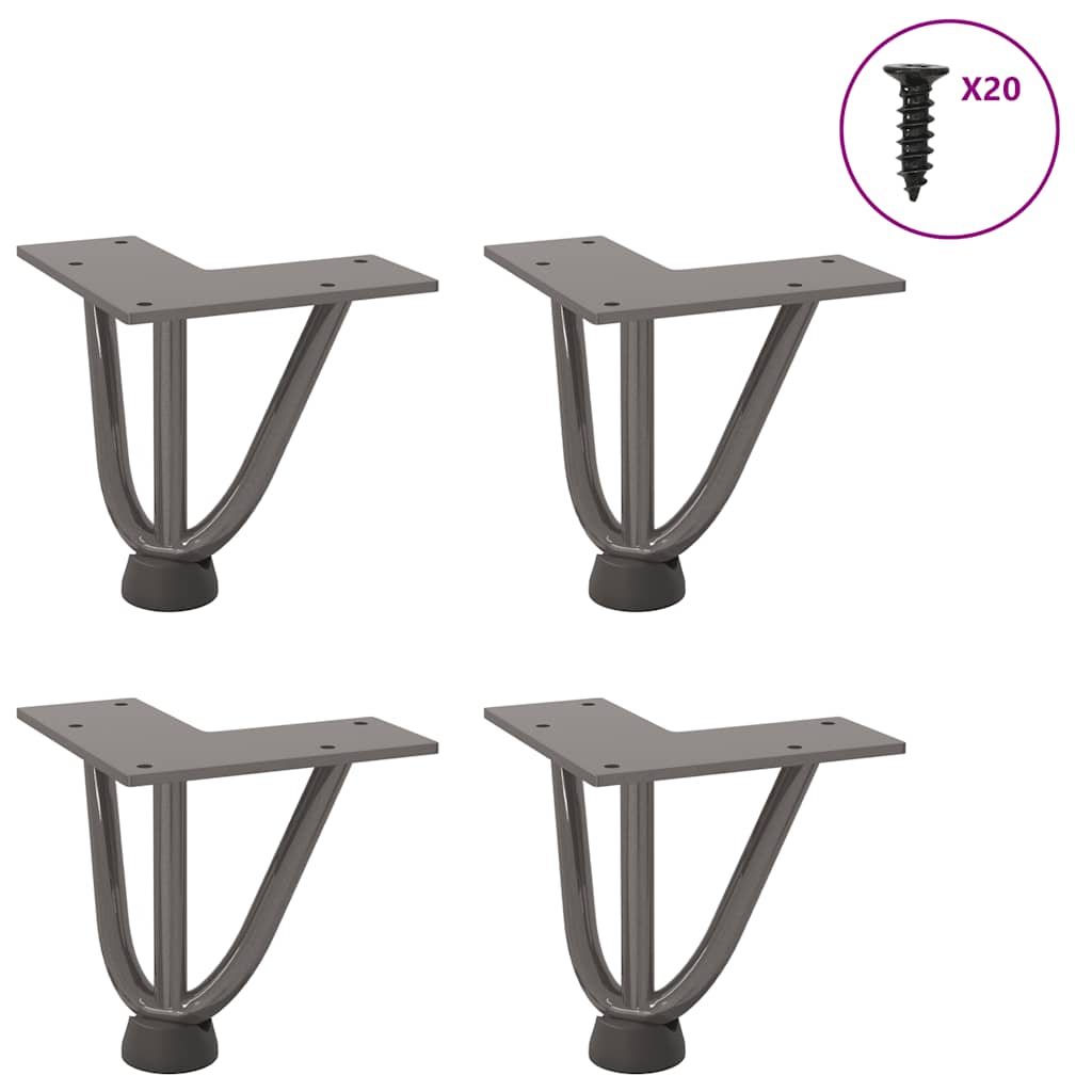 Nogi do stolika kawowego z szpilkami 4 szt. Naturalna stal 10 cm Solidna stal vidaXL