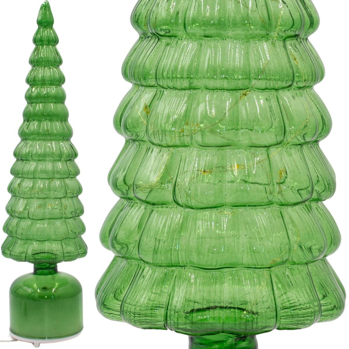 Choinka dekoracyjna zielona Led, 13 koron ciepły biały 40 cm