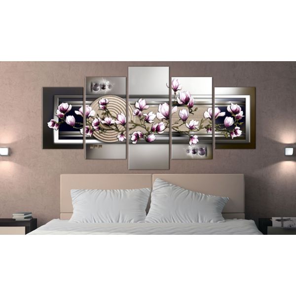 Tableau Fleurs Magnolia and Zen garden 200x100 cm - 2