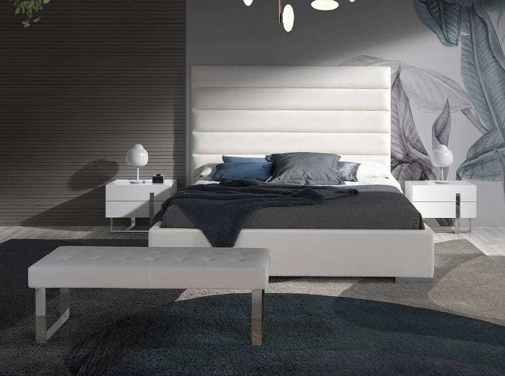 Table de chevet bois blanc et acier chromé 60 x 42 x 45 cm - 9