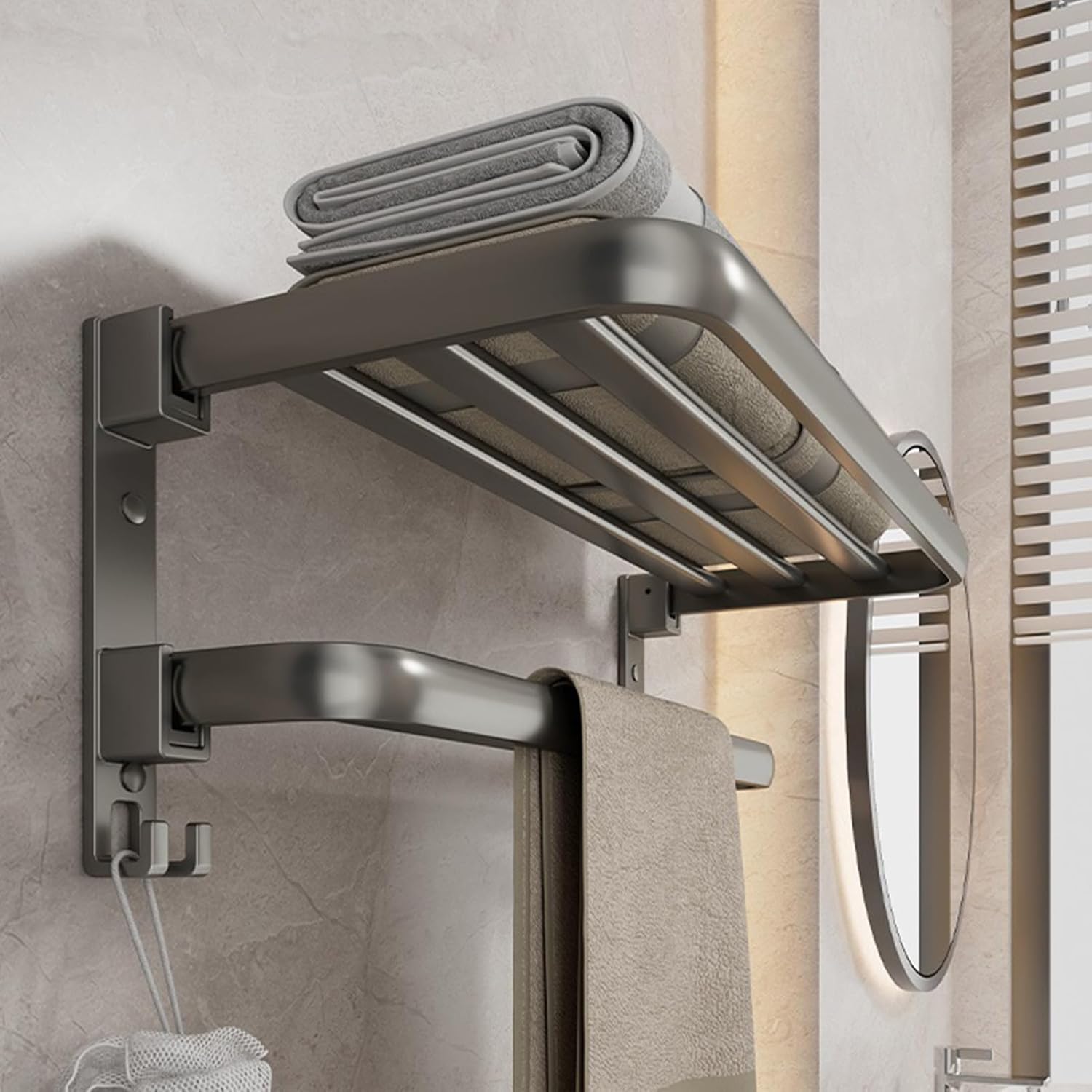 Snailhouse Porta Asciugamani Autoadesivo Oro – Acciaio Inox, Montaggio A Parete Senza Foratura Per Bagno
