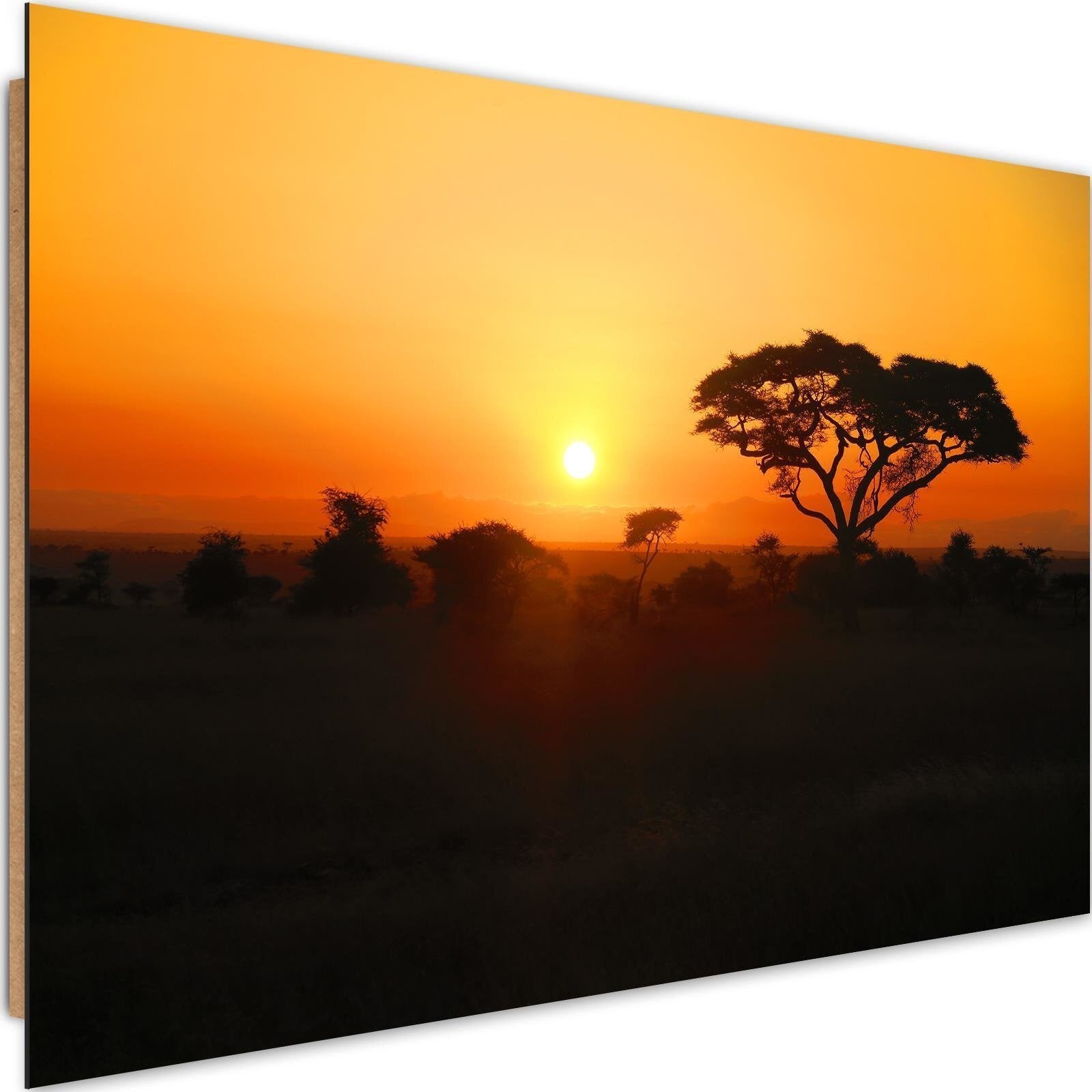 OEDIM Sticker Frigo Bois Coucher De Soleil – Adhésif Vinyle 185x70 Cm, Amovible, Décoration Élégante