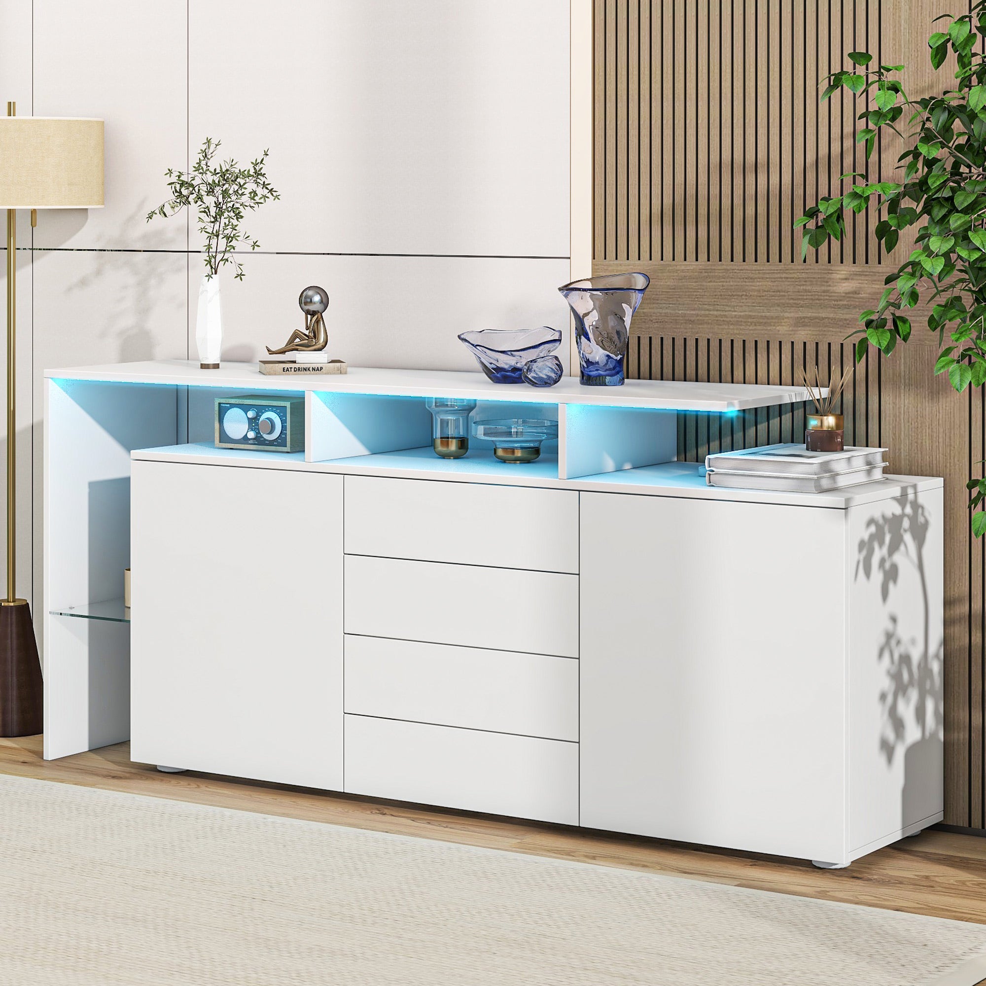 Meuble De Rangement Bo Concept - Blanc Avec Façade Noire - Occasion