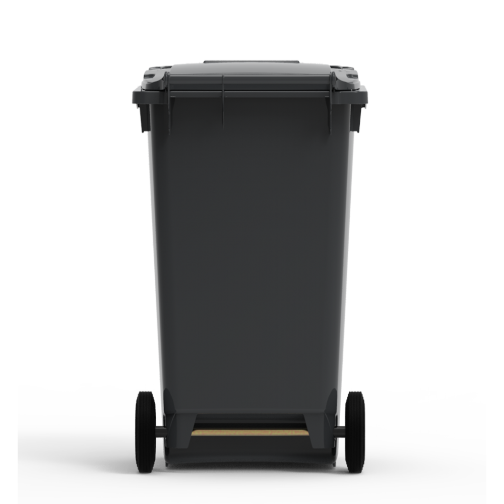 ESE France Conteneur Poubelle à déchets 2 roues - 240L - Robuste et Économique - 100% Recyclé - Gris - Fabriqué en France - 2