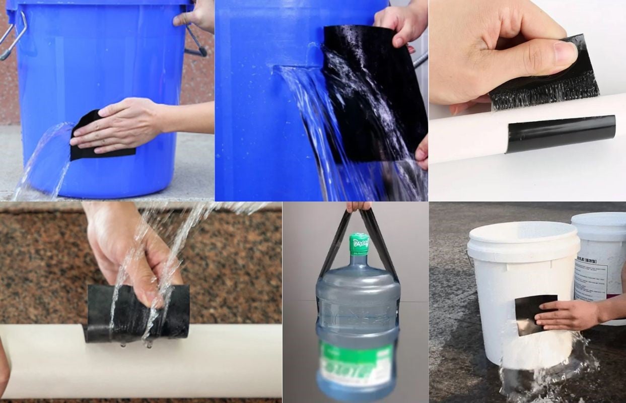 TAŚMA WODOODPORNA NAPRAWCZA flex tape Łatki czarna uszczelniająca 1,5m - 3