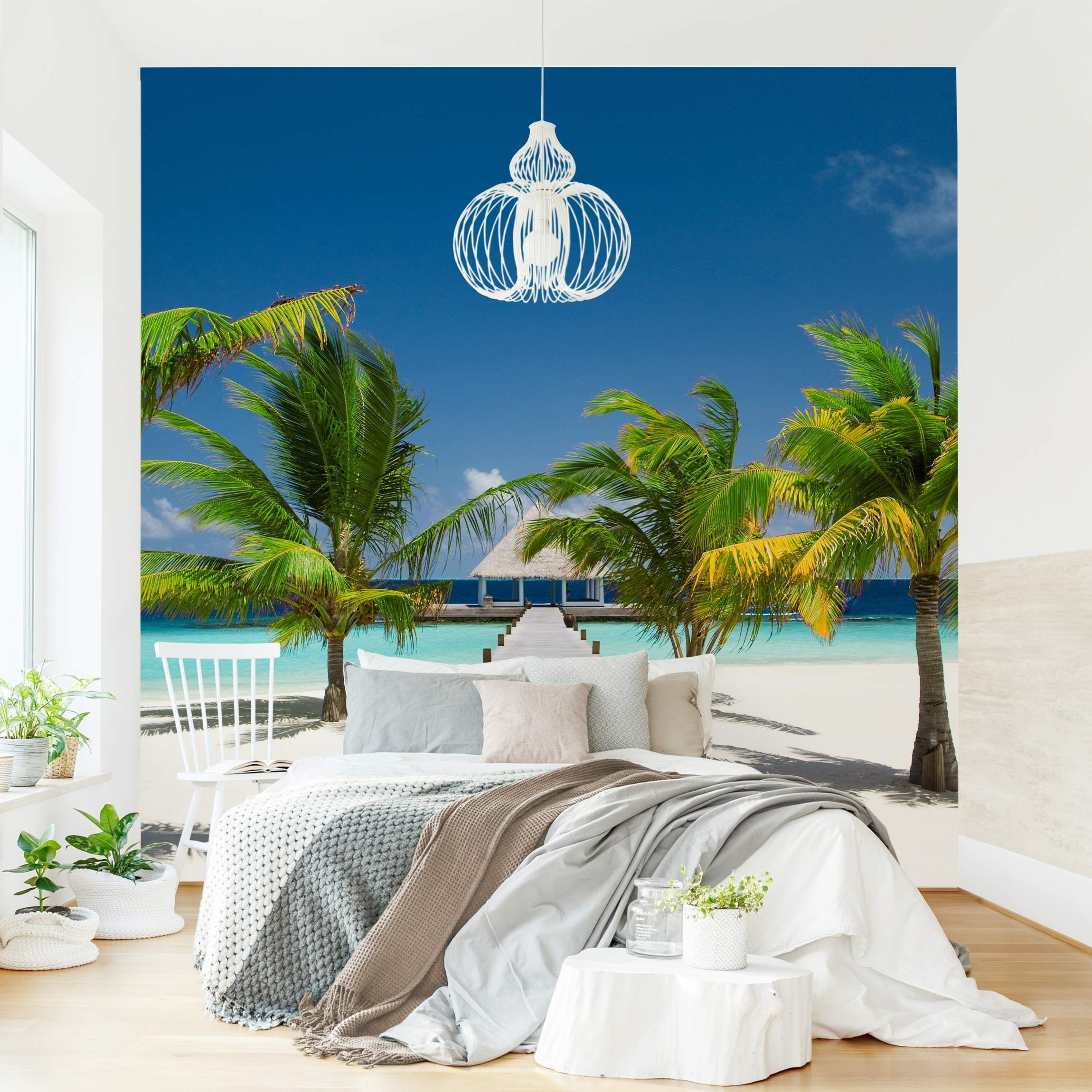 Papel pintado fotomural tropical naturaleza playa 28 - salón dormitorio cocina pasillo - tnt 240 x 240 cm smart