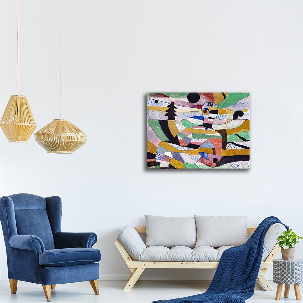 Tableau, Impression sur toile - Femme Au Réveil Paul Klee cm. 60x80 - 3