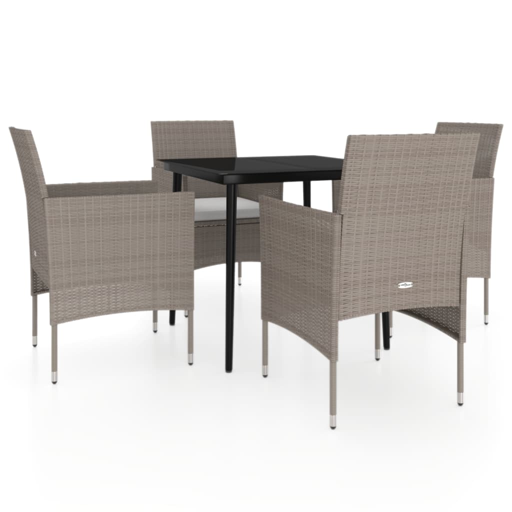 Maison Exclusive - Set da Pranzo da Giardino 5 pz con Cuscini Beige e Nero - 2