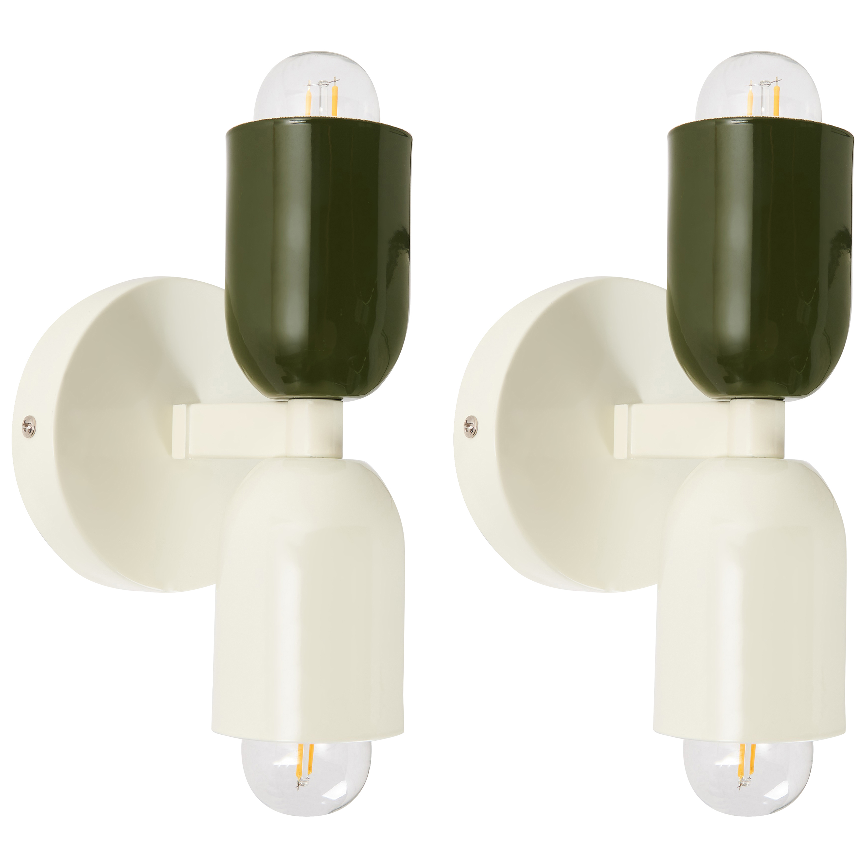 Set de 2 aplice TOPI Alb-murdar Metal 2buc