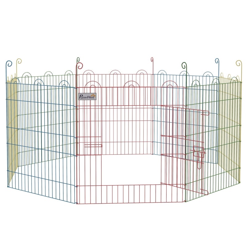 Adăpostire exterioară, cursă pentru căței, design modular, încuiat, oțel, Ø156x60H cm, colorat, Multicolor, 156 x 156 x 60 cm