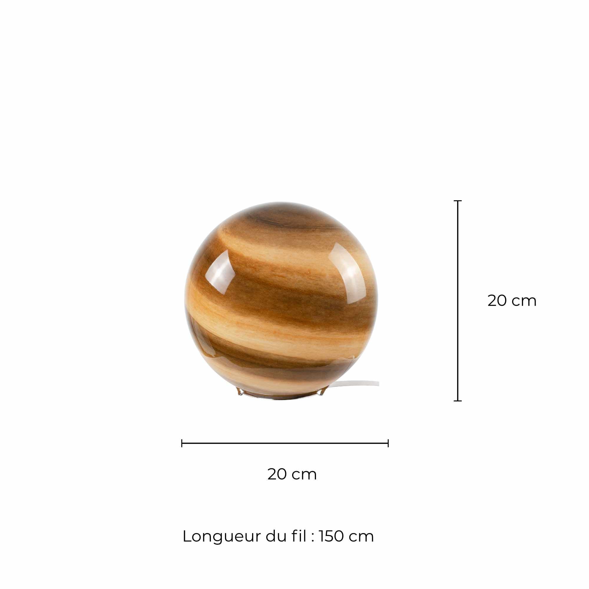 Lampe à poser en verre soufflé - ASTROLIS PM - Beige - C-Création - 6