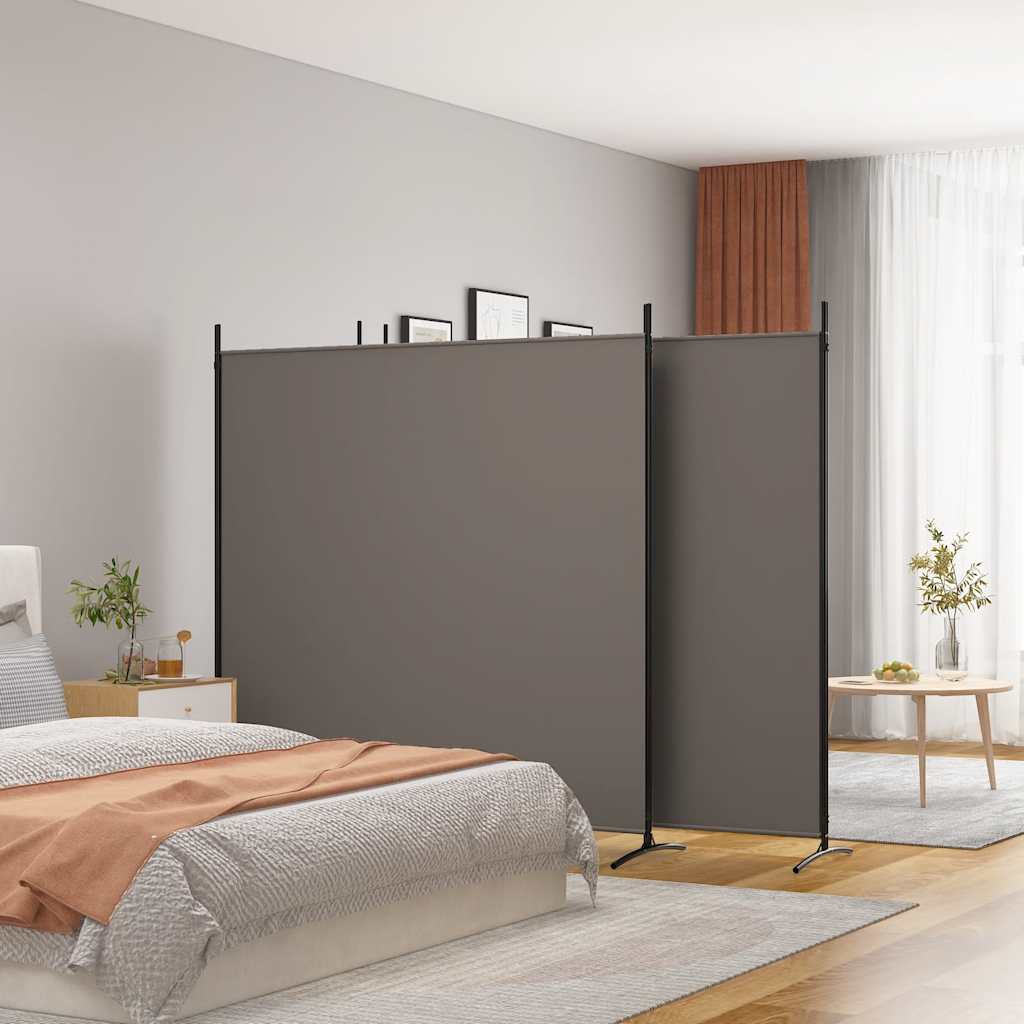 Biombo de 4 paneles color antracita, 698 x 180 cm, de tela. | Leroy Merlin
