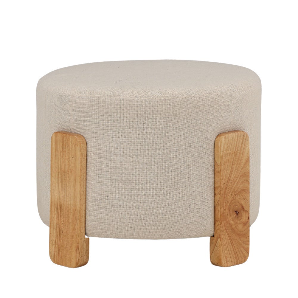 Coffey puf, podnóżkiem Ø52,5cm brązowy.