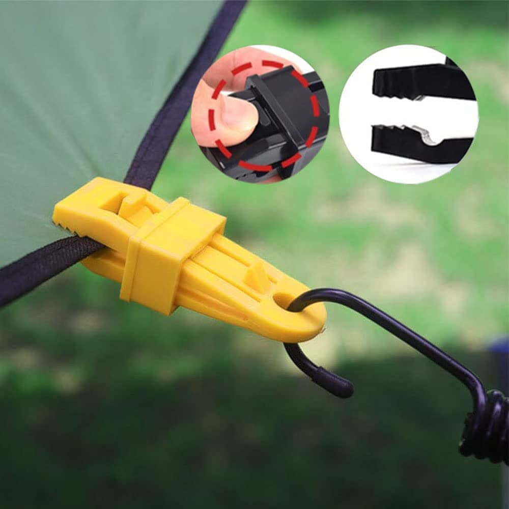 Poignée de Verrouillage Robuste réglable pour bâche et Tissu d'ombrage, Clips en Plastique pour Tissu d'ombrage, Clips de bâche Polyvalents,Noir - 3