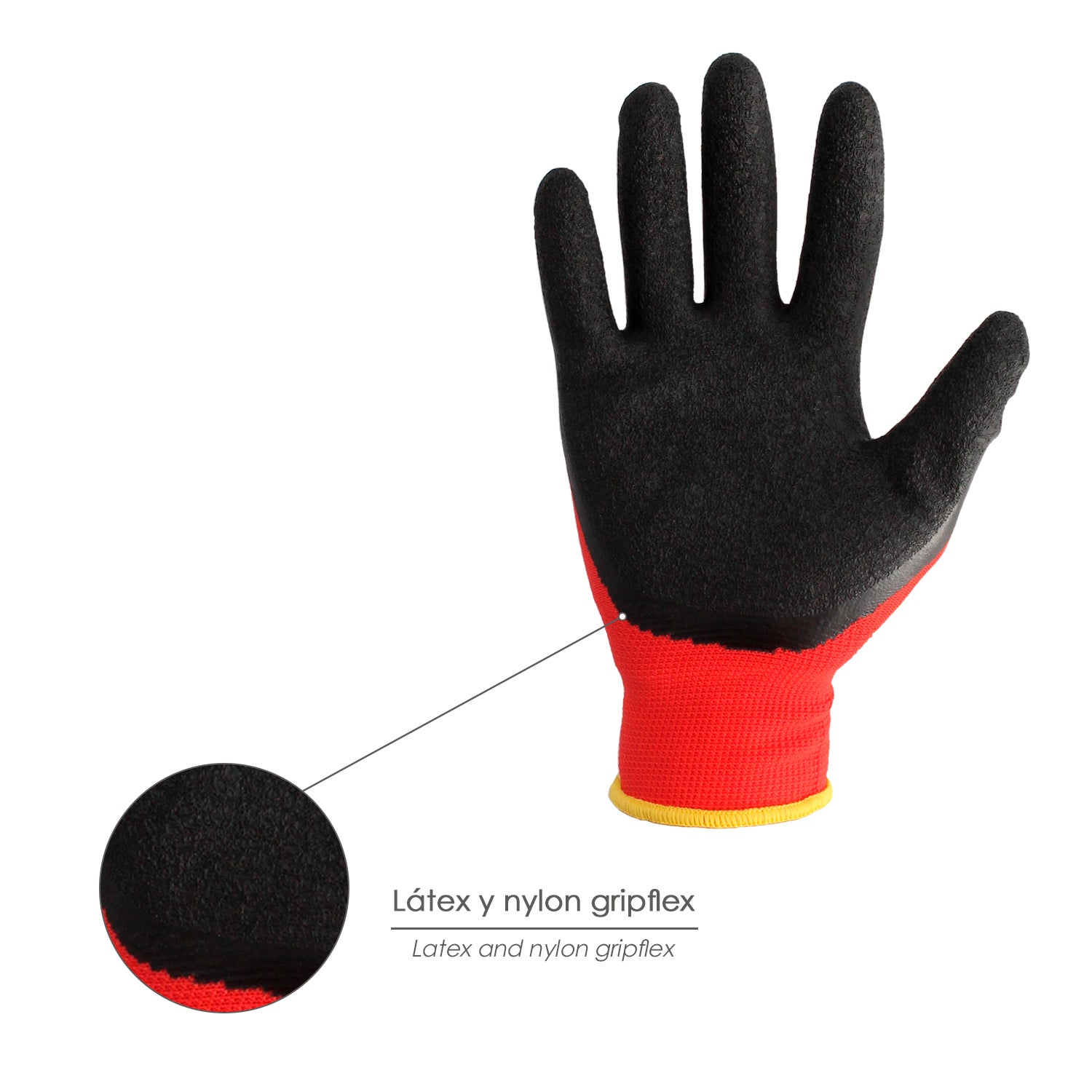 Guantes Latex / Nylon Gripflex Con Colgador Talla 6\