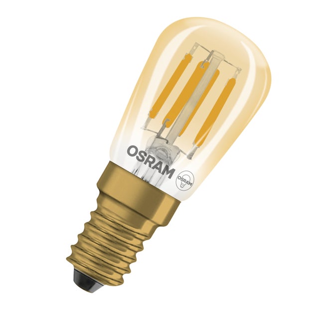OSRAM Tube LED Vintage 1906 T26 Filament, 2,8 W, E14, doré, transparent, recommandé pour l'éclairage des étagères, des miroirs, des solutions