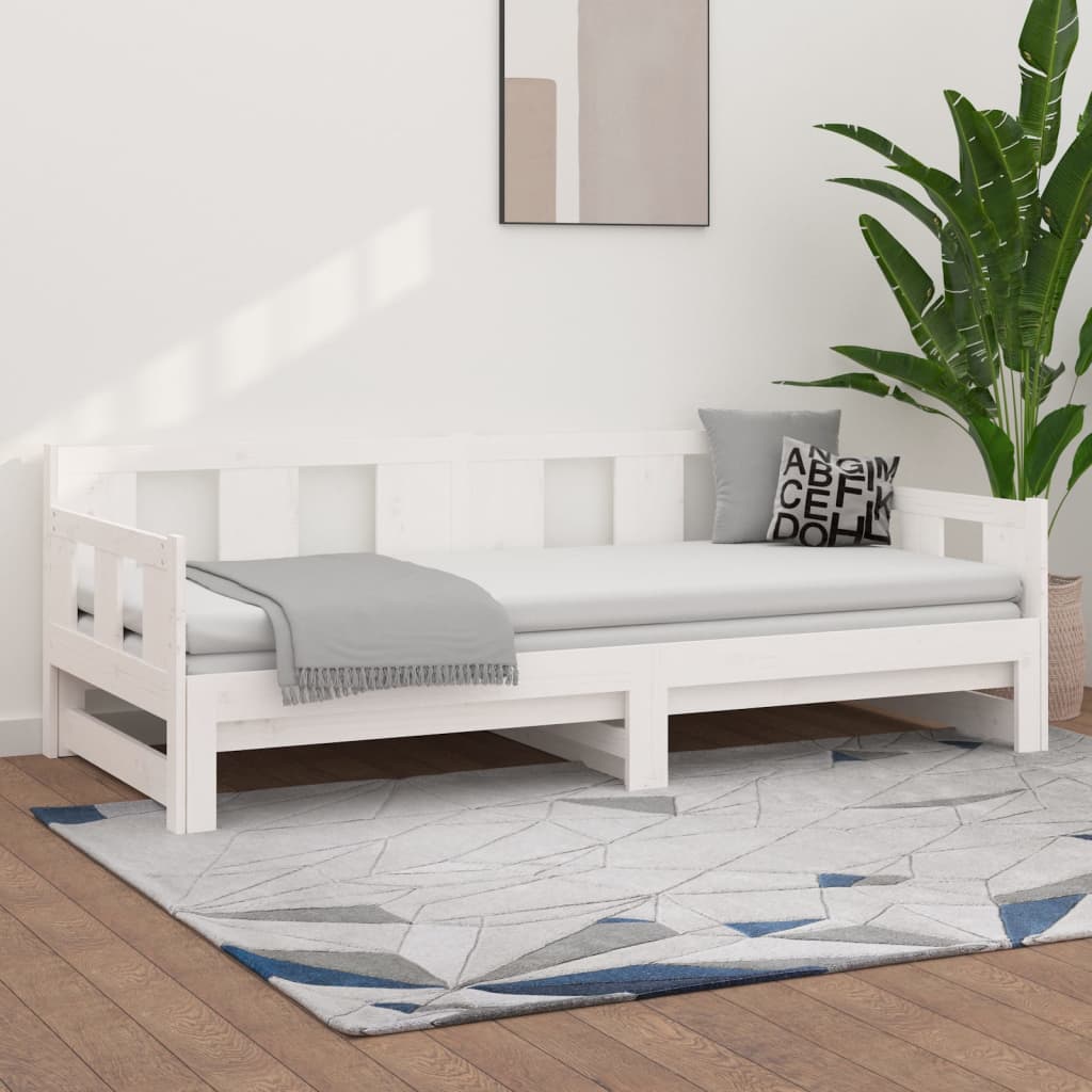 Maison exclusive - sofá cama extraíble madera maciza de pino blanco 2x(80x200) cm