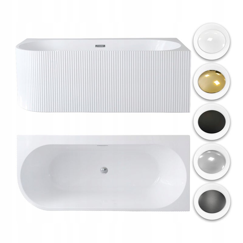 Wanna Narożna Przyścienna Wolnostojąca Pula Prawa PRĄŻKI 180x80cm Corciano