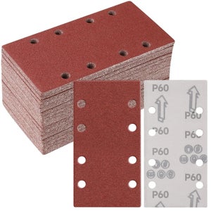 Lot De 100 Feuilles Abrasives 93x185 Mm - Grains 40 à 400, Pour Ponceuse Vibrante, Métal, Bois, Peinture