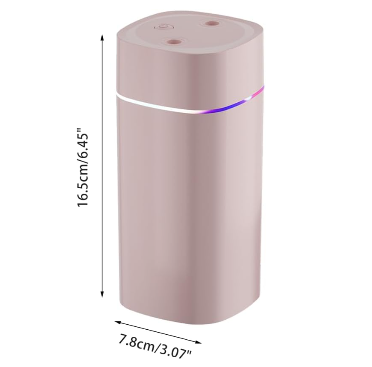 Humidificateur D'air USB 600 Ml - Silencieux, 2 Sorties Brumisation, Lumière Colorée - Pour Chambre, Bureau, Bébé - 3