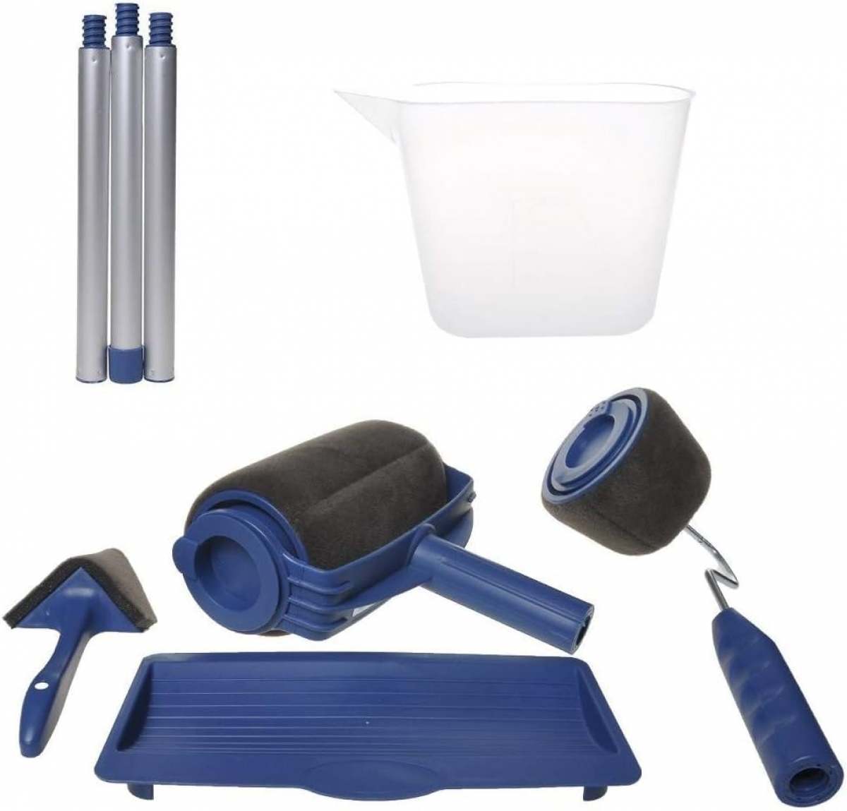 Rouleau à peinture avec réservoir anti-goutte rechargeable, poignée extensible, accessoire de peinture, kit complet 200 pièces - 2