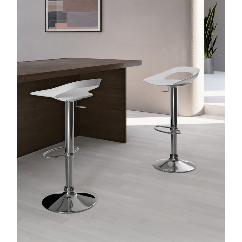 Glen - Biały stołek polipropylenowy - zestaw 2 szt.