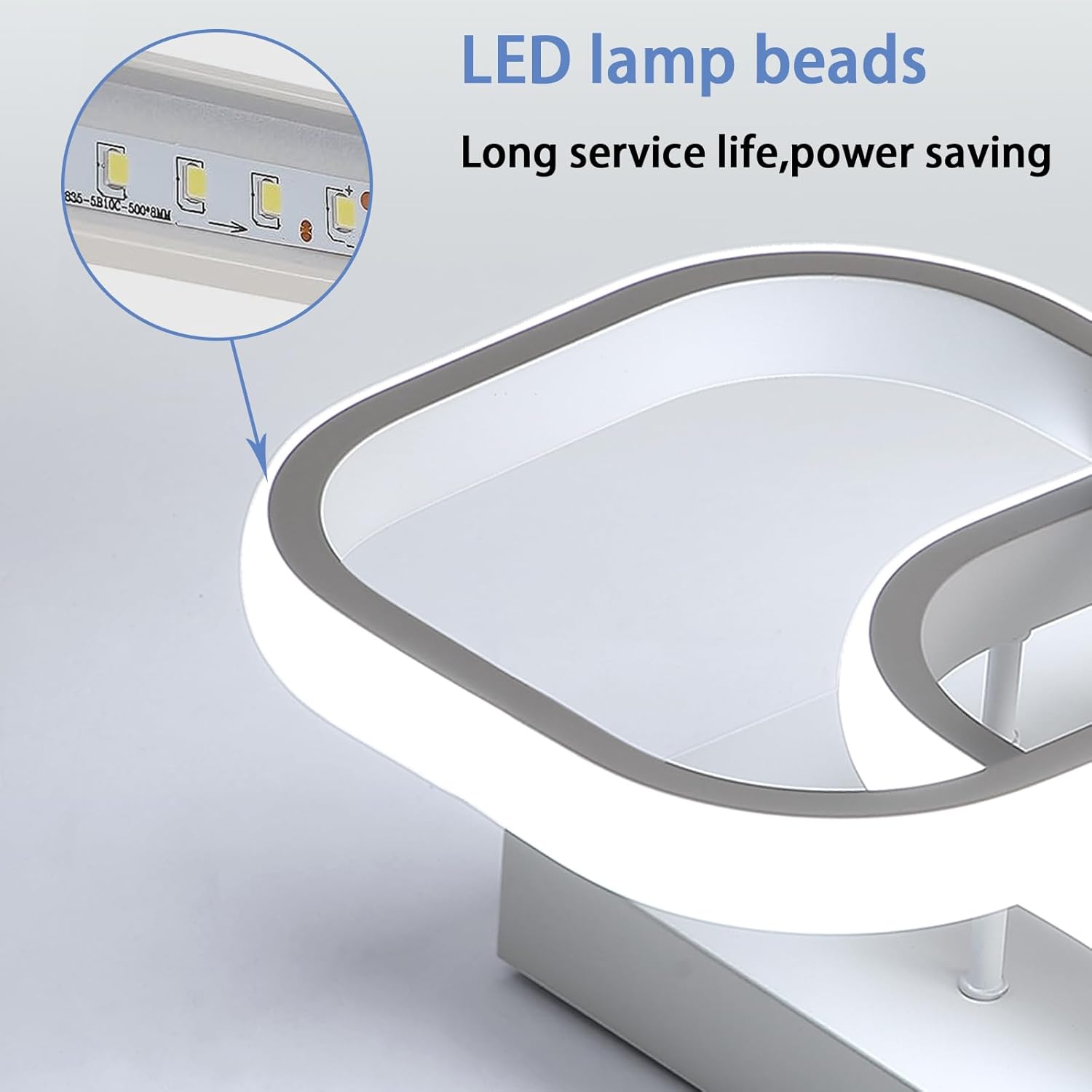 Plafonnier LED pour chambre à coucher, 22 W, 2&nbsp;550 lm, design moderne en acrylique, un couloir ou une cuisine, blanc froid 6&nbsp;500 K, diamètre 29 cm. - 8