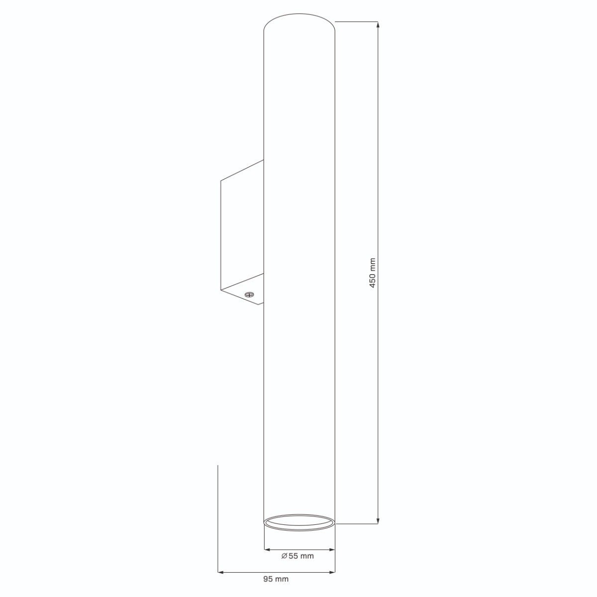 Kinkiet ścienny Lungomare szaro-czarny 2xGU10x10W góra-dół wym: 45 x 5,5 x 9,5 cm aluminium IP20 Polux - 4