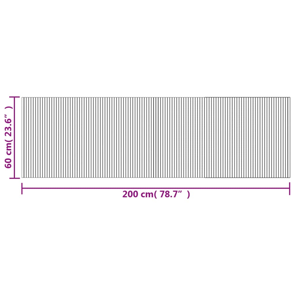 Tapis rectangulaire marron foncé 60x200 bambou - 8