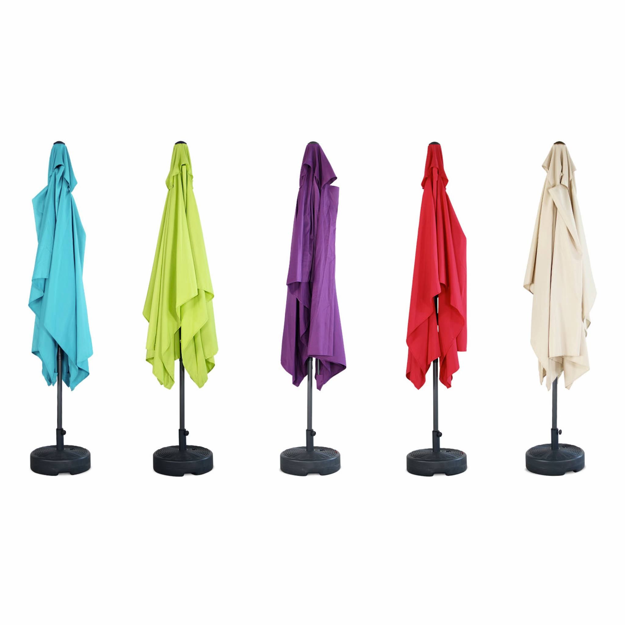 Parasol droit rectangulaire 2x3m - Touquet Sable - mât central en aluminium orientable et manivelle d'ouverture TOUQUET - 7