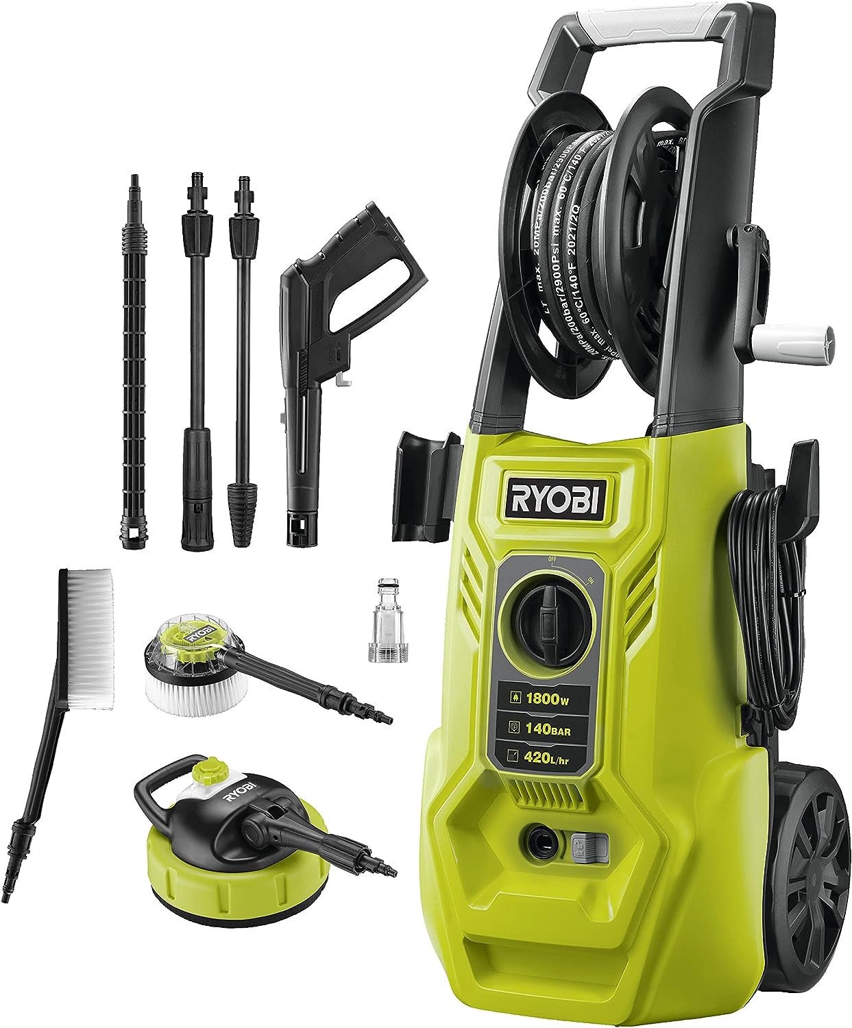 Nettoyeur haute pression RYOBI - 140 Bars - 1800W - RY140PWA-P - 6