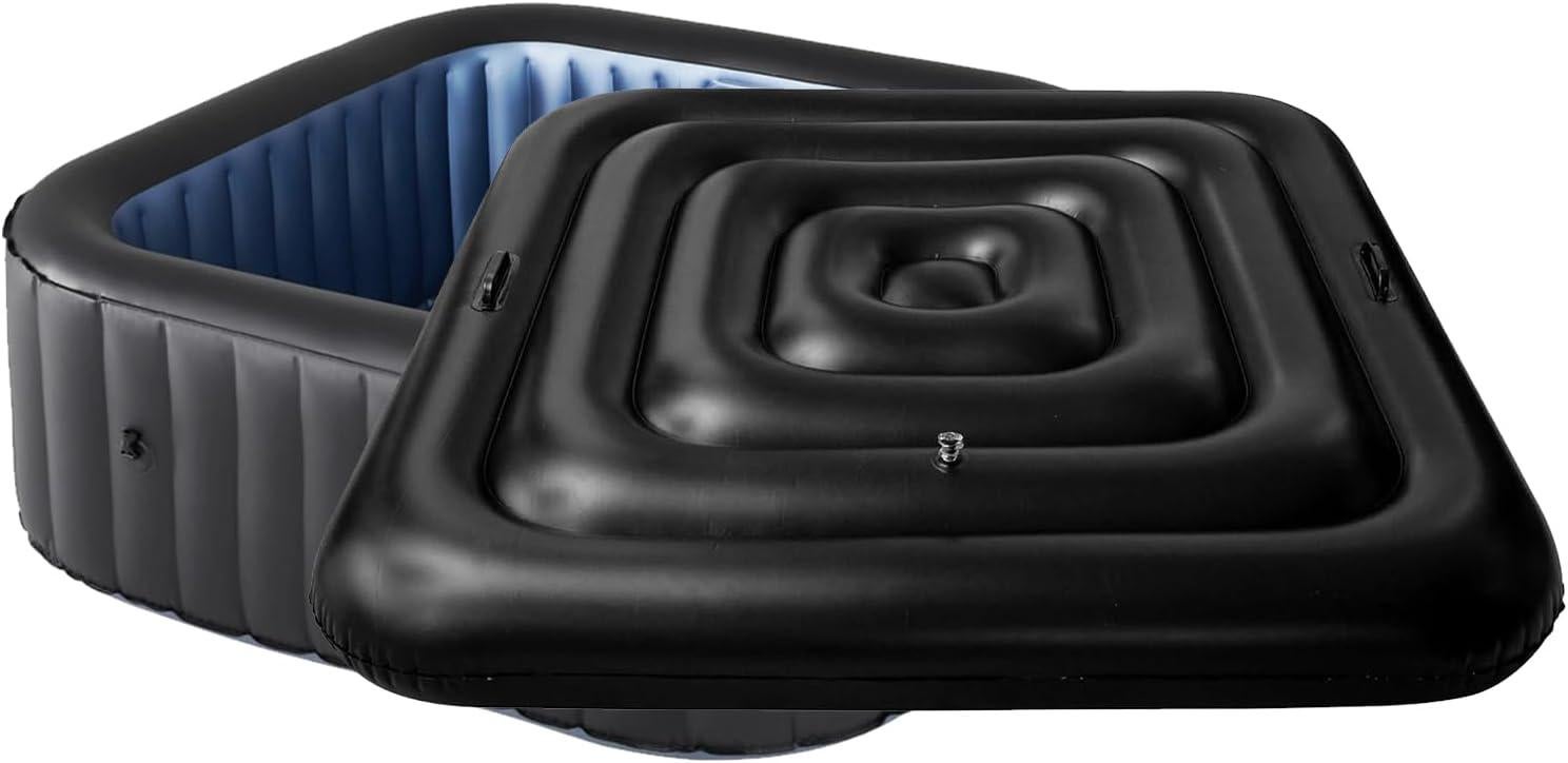 Couvercle Spa Gonflable 162 Cm - Bâche Thermique Carrée Pour Spa 6 Personnes