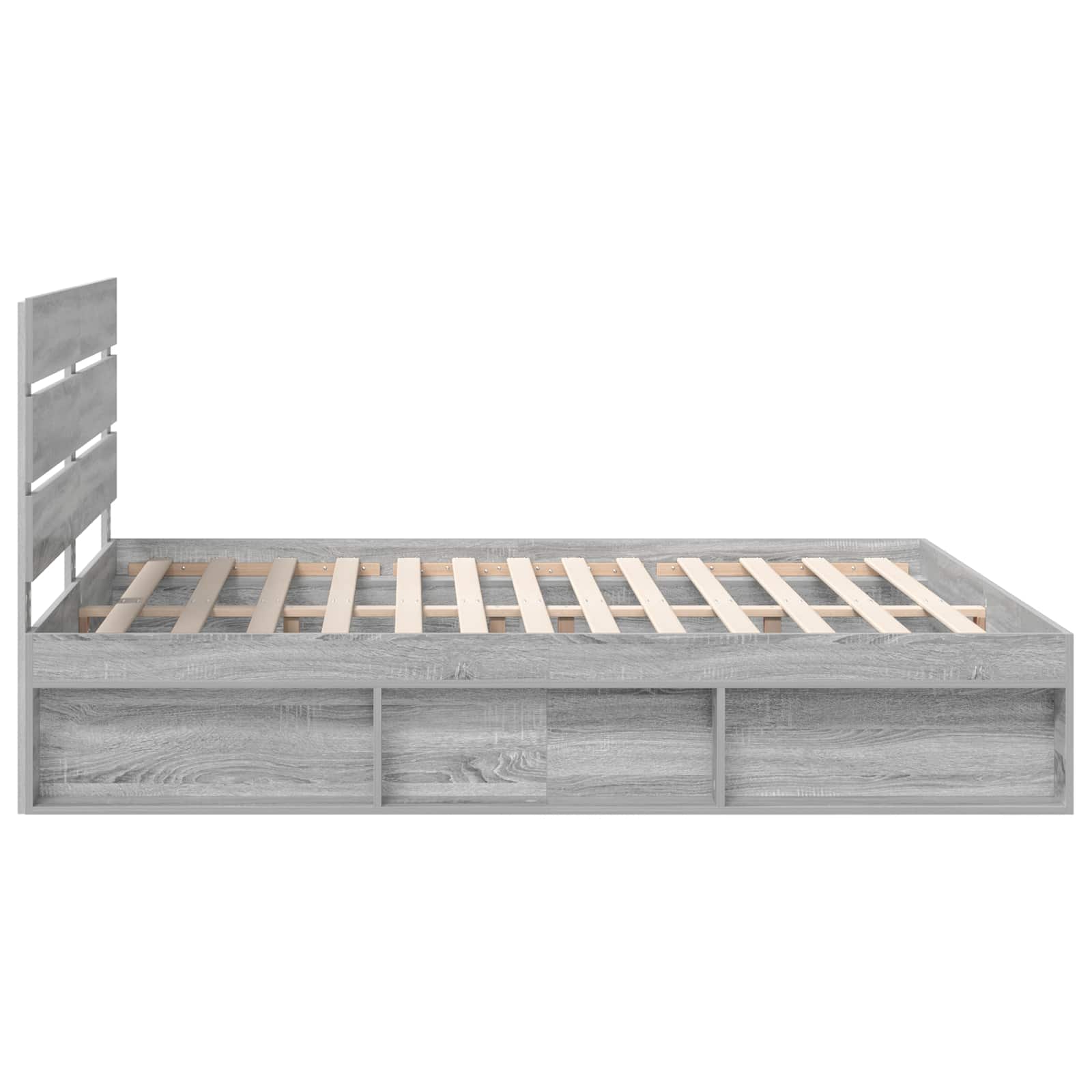 Cadre de lit gris 180 x 200 cm pin massif - 8