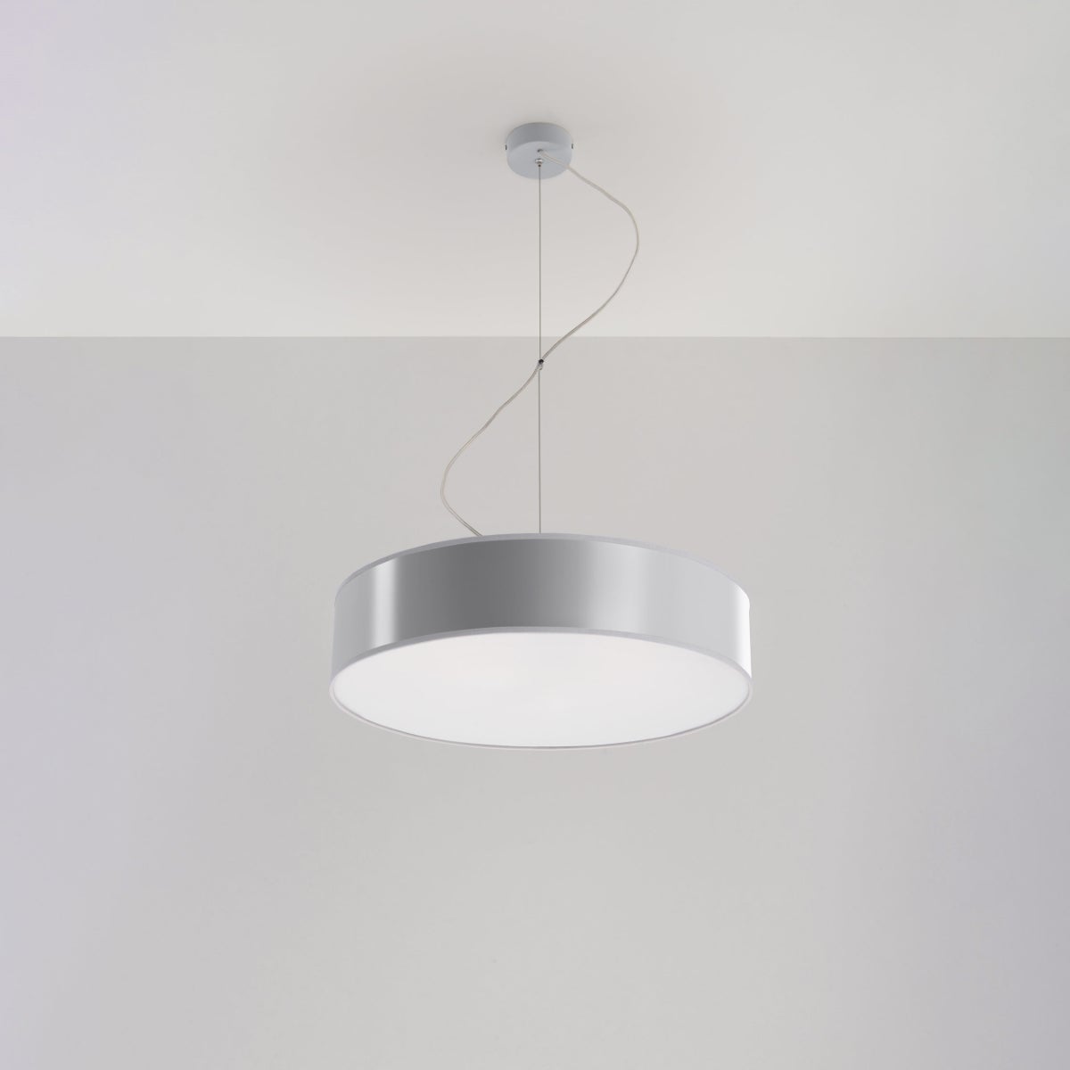 Lampa wisząca CERCLE 45 szara LED 4000K - 45x45x111cm Sollux