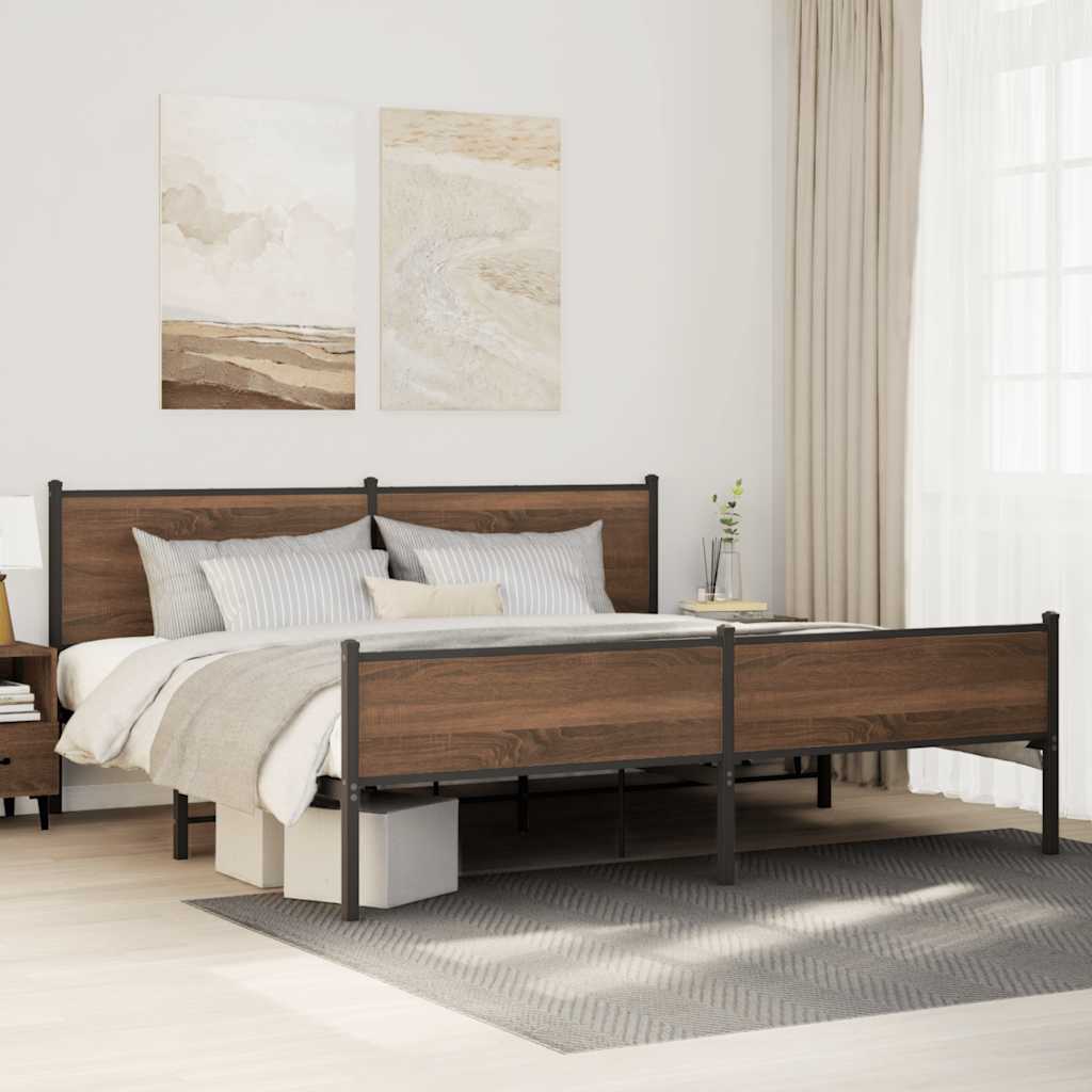 Łóżko Metalowe Rama Łóżka Ze Stelażem Do Pokoju Sypialni 193x203 cm