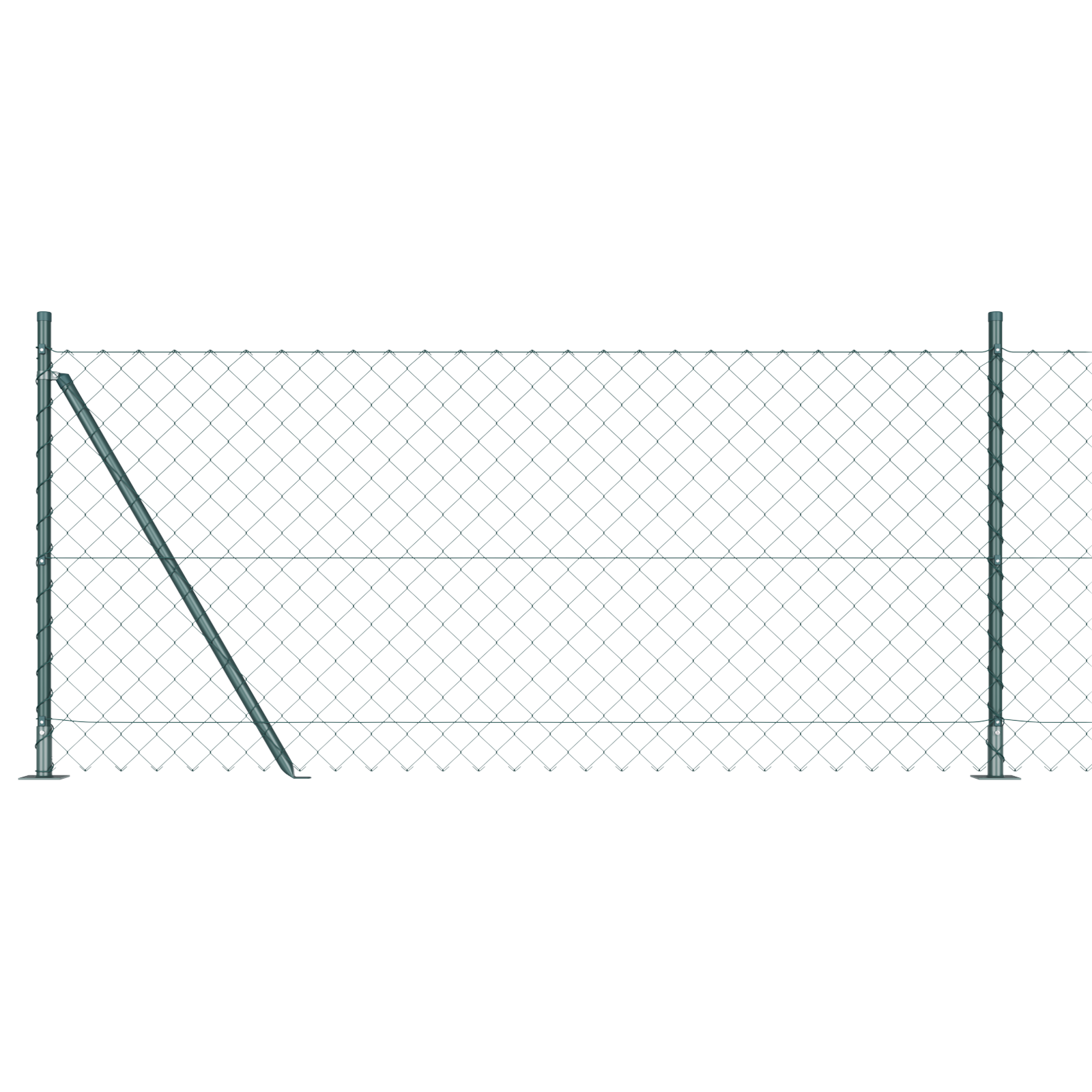 Słupek ogrodzeniowy. Zielony 10 x 1 m (siatka 60 x 60 mm) vidaXL