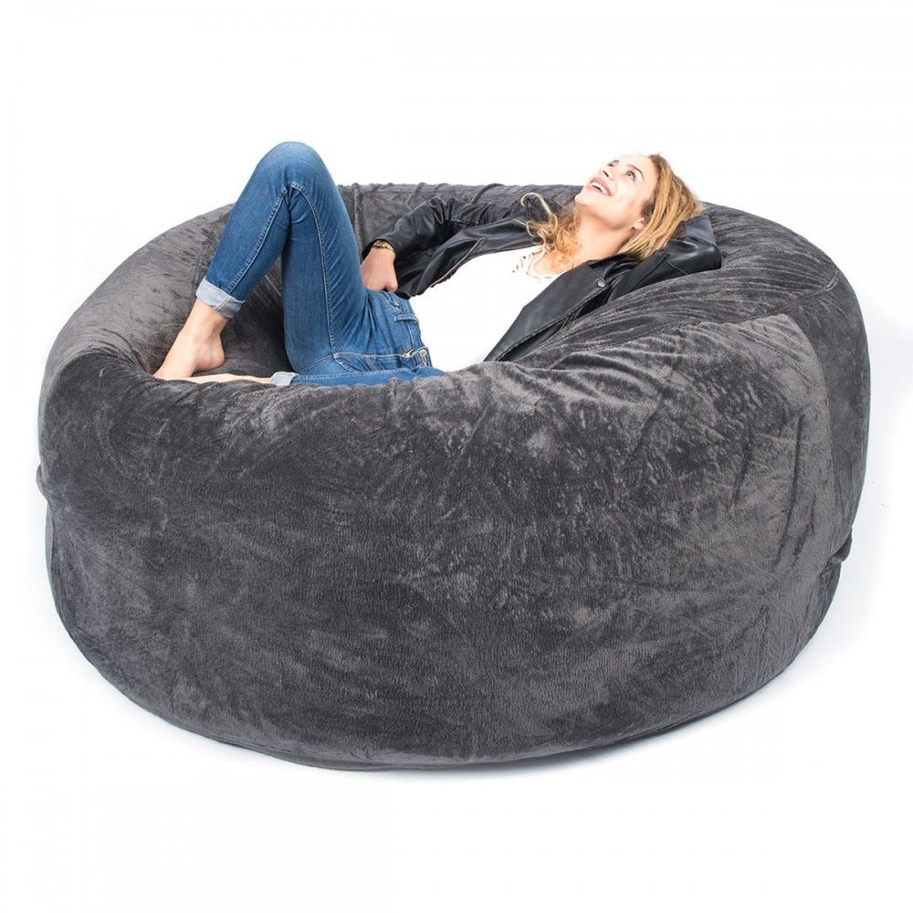 Pouf géant XXL, fauteuil d'intérieur déhoussable - 150 x 180 cm - Sherpa - Gris clair - Vivezen - Pouf - Achat & prix Pouf géant XXL, fauteuil d'intérieur déhoussable - 150 x 180 cm - Sherpa - Gris clair - Vivezen - Pouf - Achat & prix