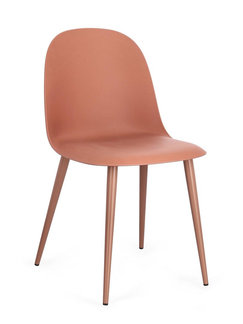 Krzesło do jadalni ze stali i miedzianego polipoliprenu