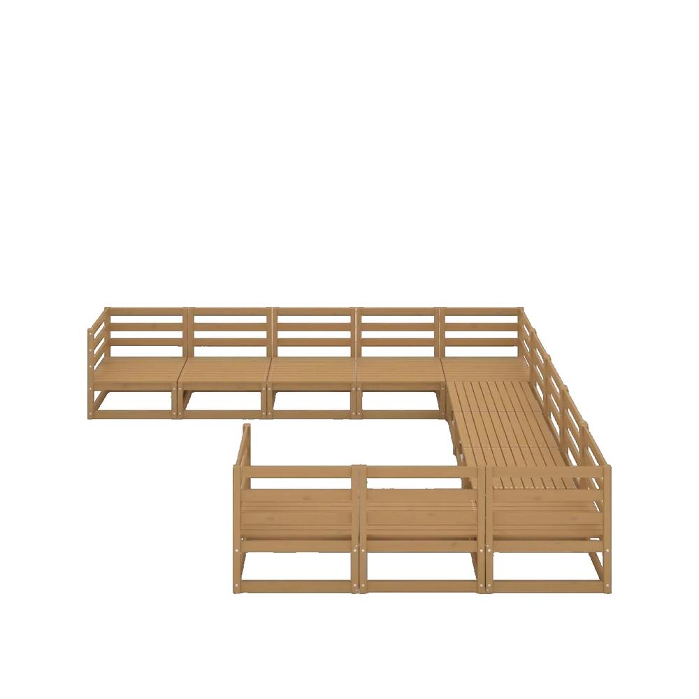 Salon bas de jardin en Bois Marron 10 personnes - 3
