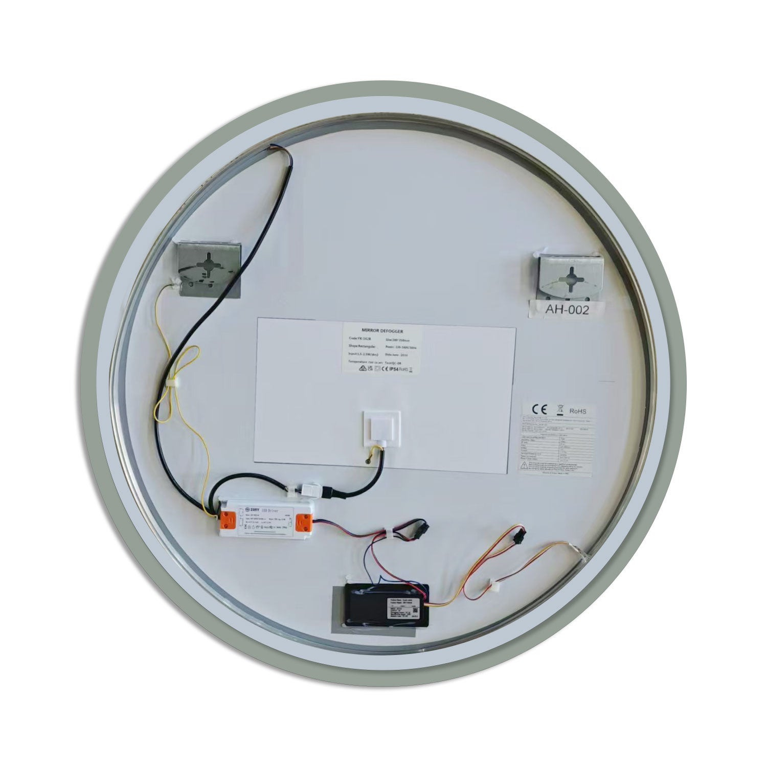 AICA Miroir lumineux rond 70cm,3 couleurs + dimmable + anti-buée + mémoire, miroir salle de bain - 7