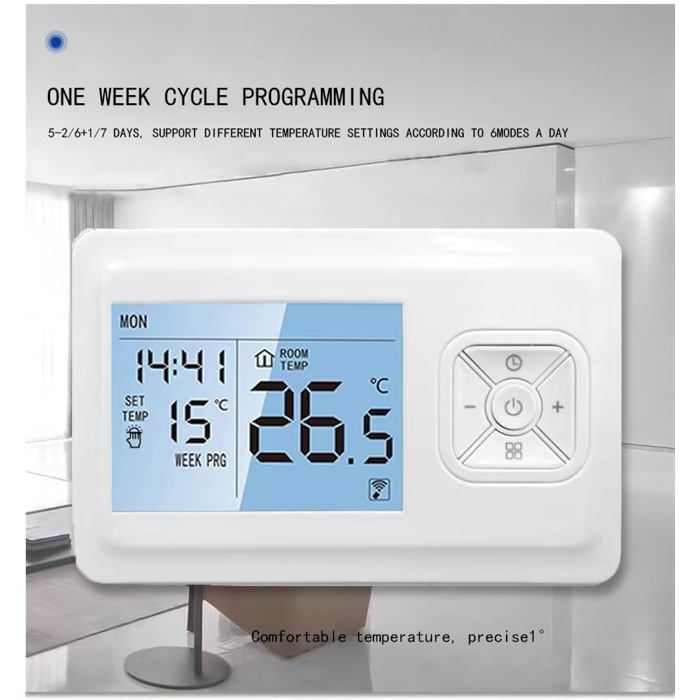 Thermostat Connecté sans Fil -WiFi - Programmable - Compatible Alexa et Google Home - 2