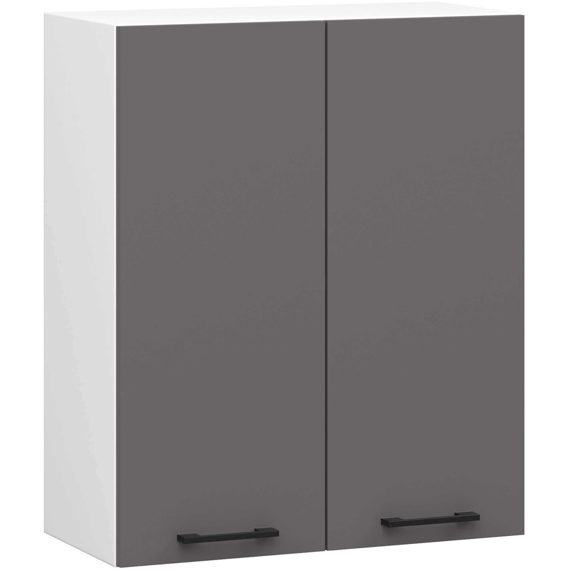 Szafka kuchenna AKORD W60 system OLIWIA H720 Biała 60 cm 2 drzwi kolor Grafit Szary mat 2 półki 60x30x72 cm