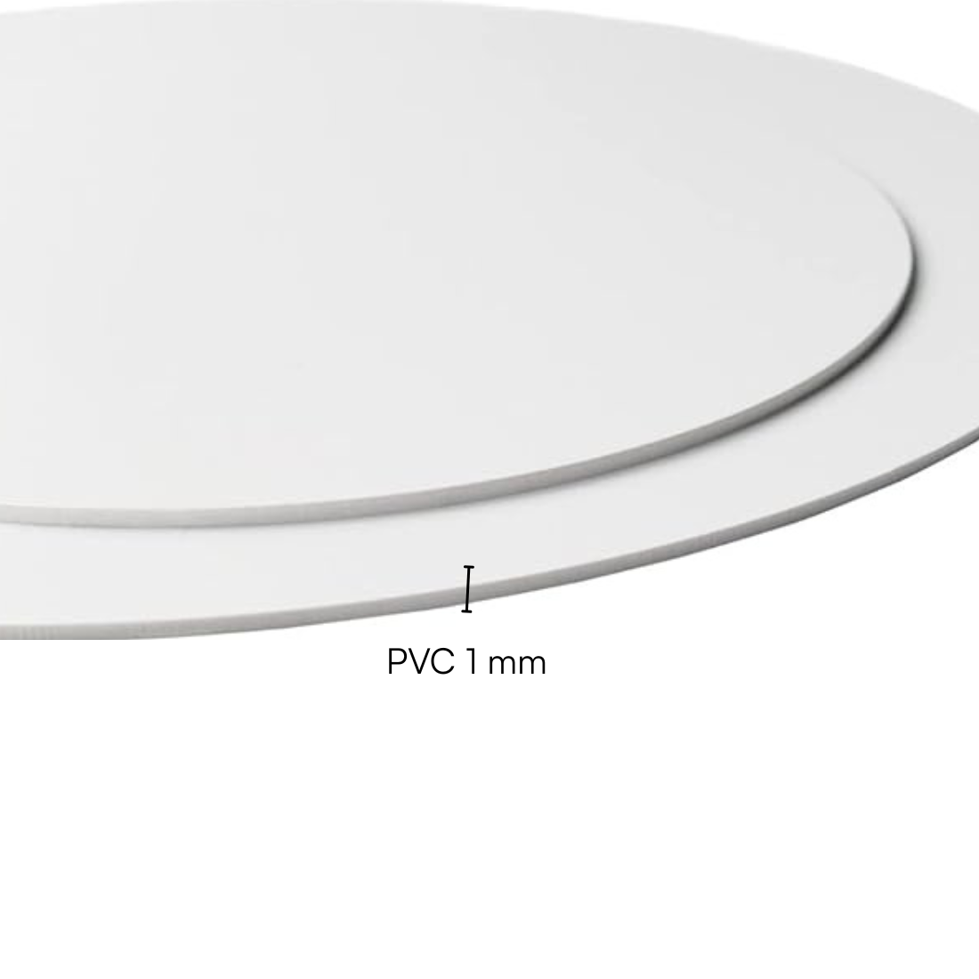 Plaque ronde en PVC blanc - Diamètre 1000 mm (100 cm) - Épaisseur 1mm - 6