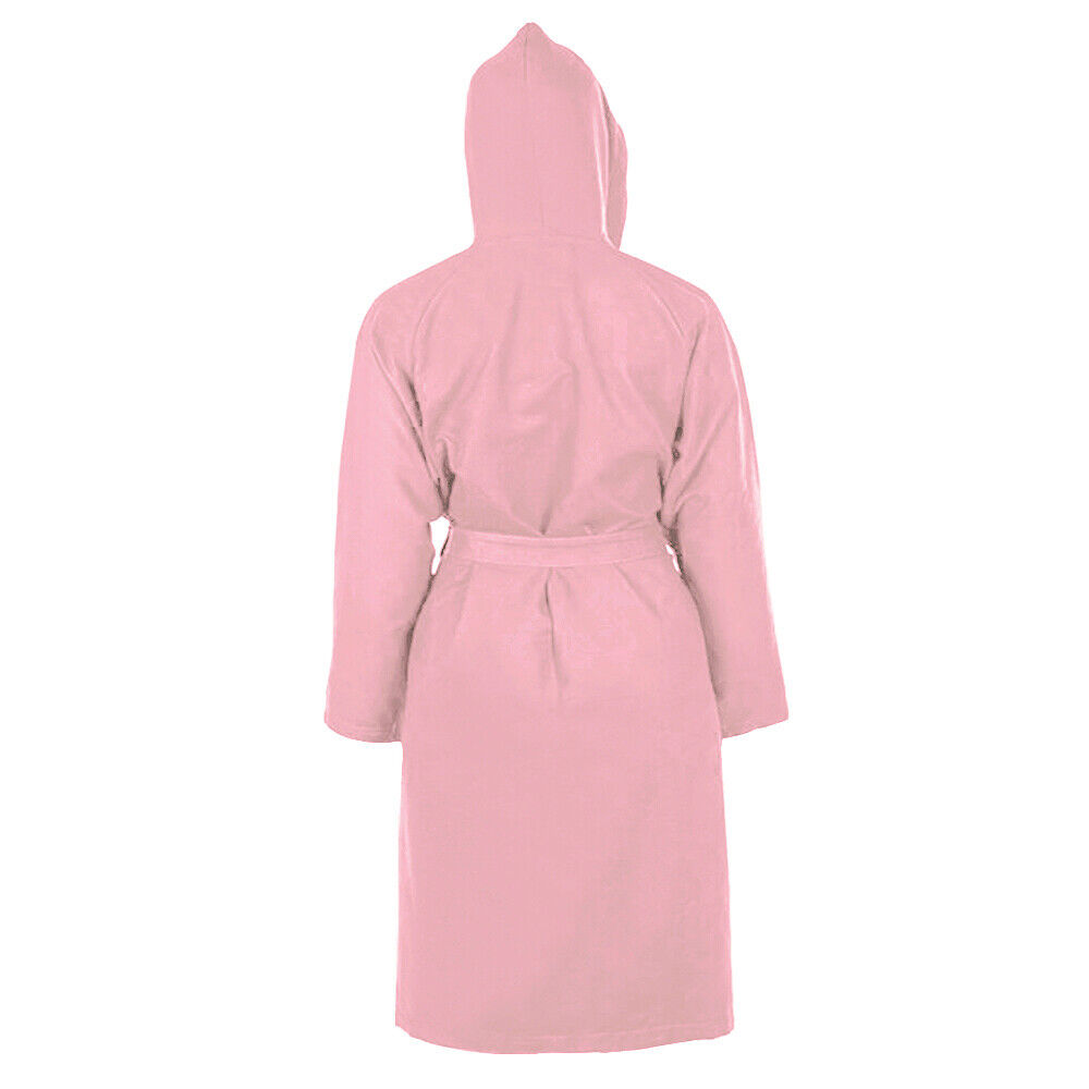 Peignoir Microfibre Taille XL Moderne Couleur Unie Doux Homme Femme Ceinture Poches Capuche Rose Leroy Merlin