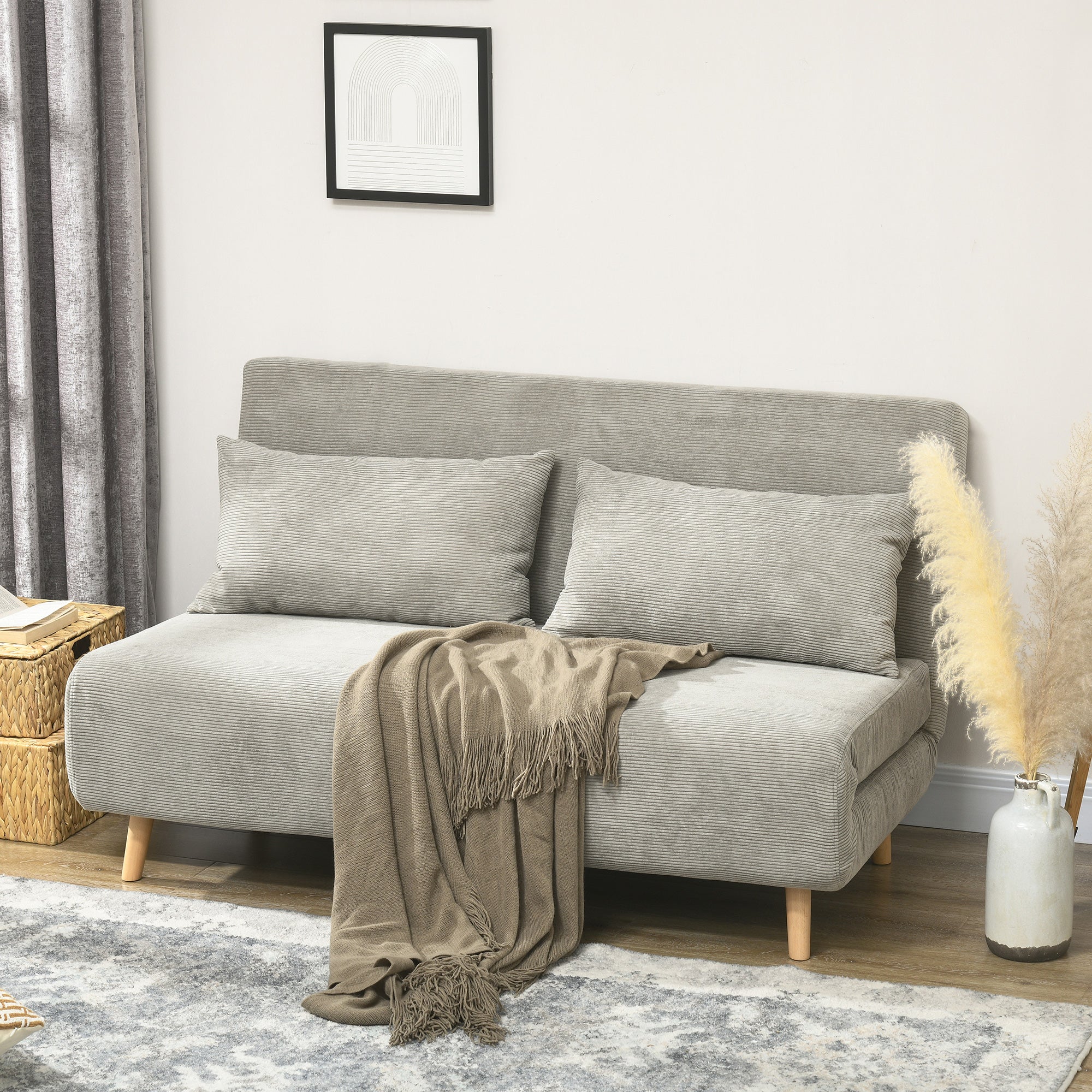 HOMCOM Divano Letto Matrimoniale con Schienale Regolabile in